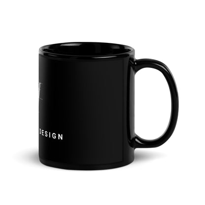 W Logo Black Glossy Mug